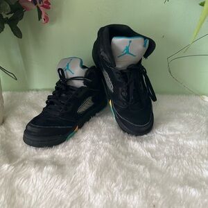 Kids Black and Teal Sneakers
